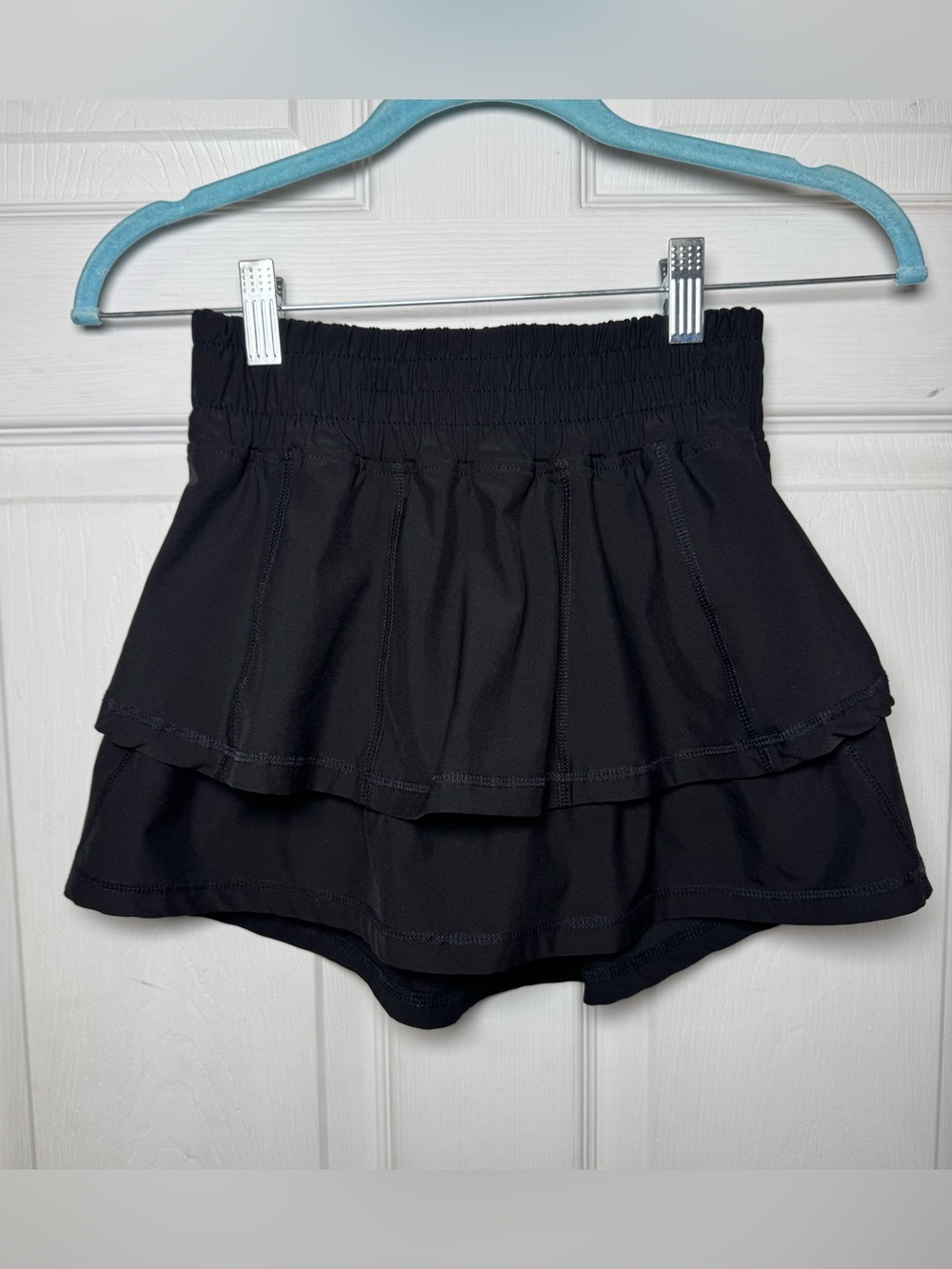 The Bubble Black Tiered Mini Skort Women’s Large Athleisure Pickleball Tennis